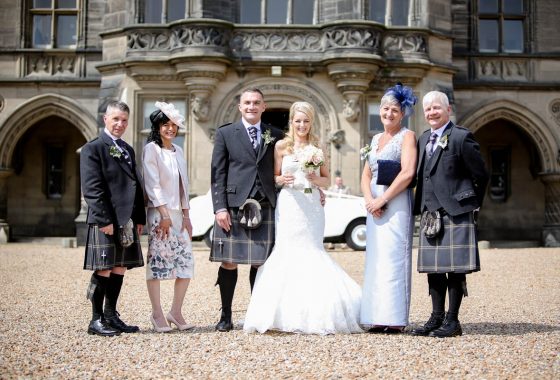 Fettes the Venue - Wedding - Bride & Groom & Parents & Car Full Imge